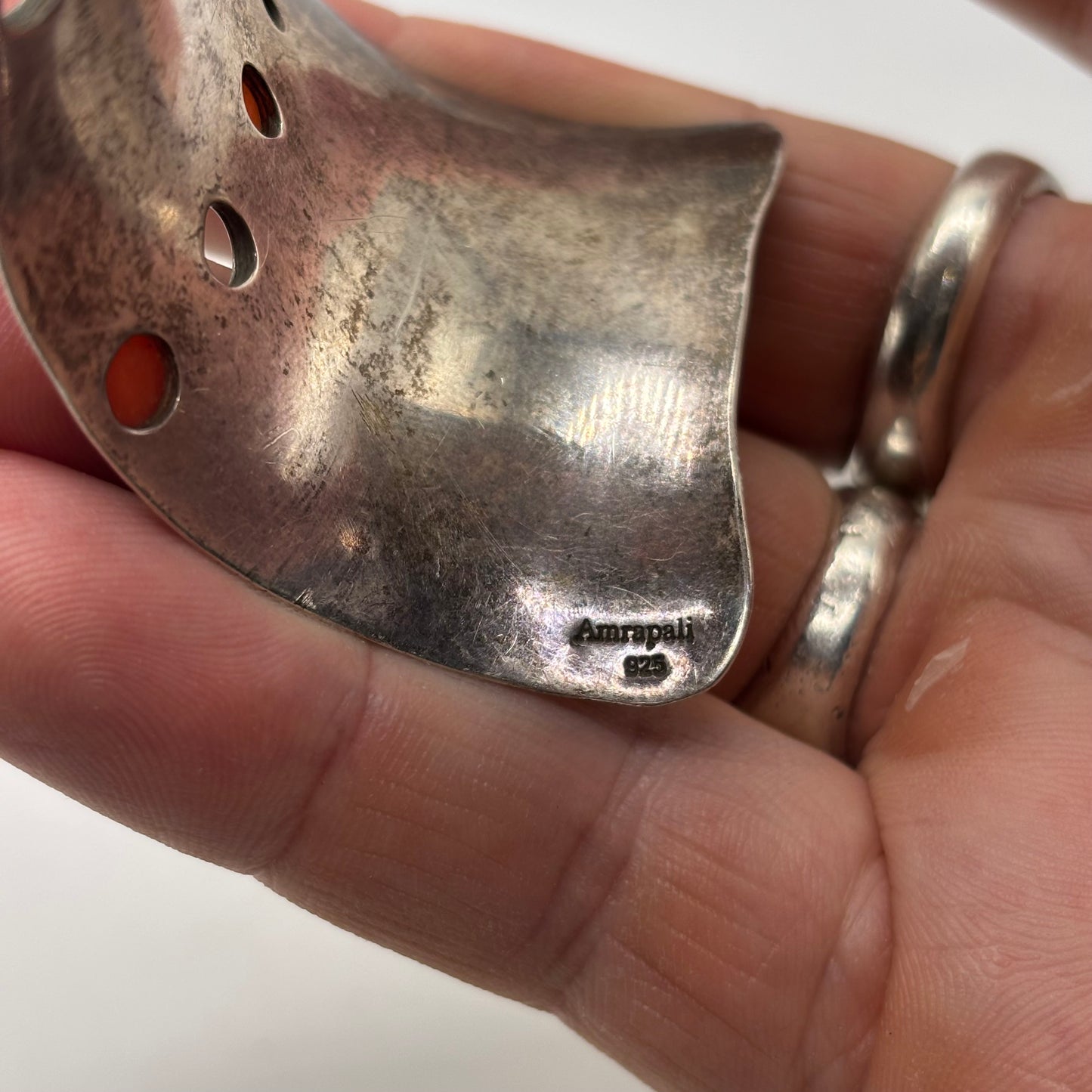 Silver Abstract Amrapali Coral Cuff Bangle