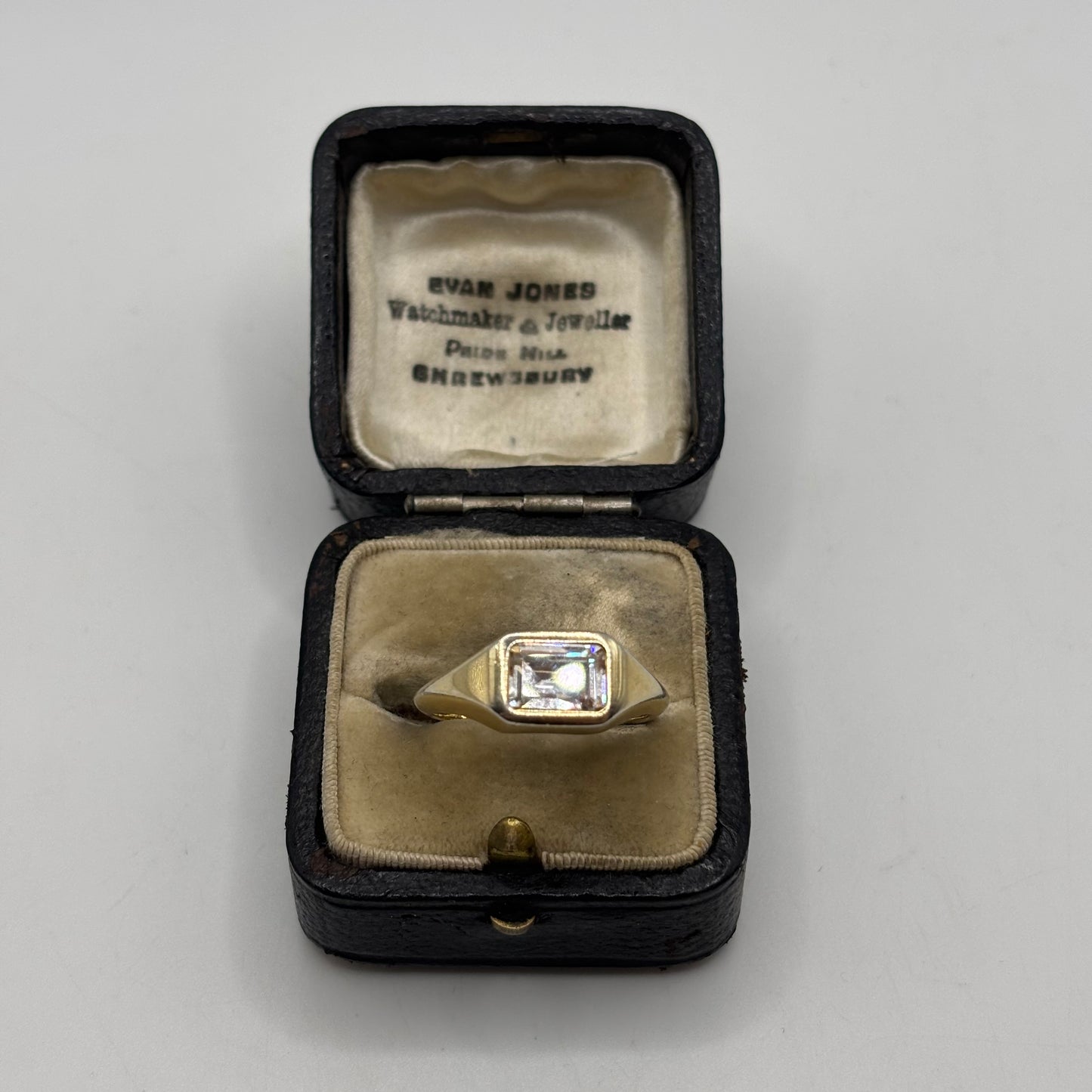 Silver Gold On Silver CZ Signet Ring (P)