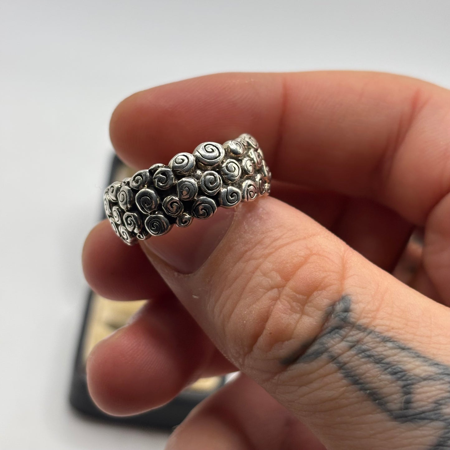 Silver Heavy Swirl Ring
