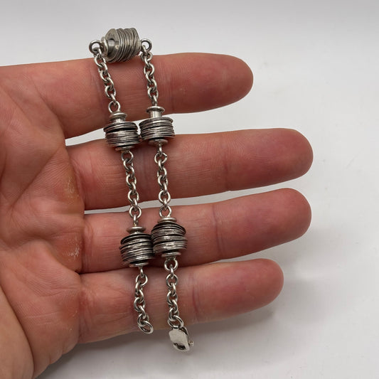 Silver 8” Abstract Bracelet