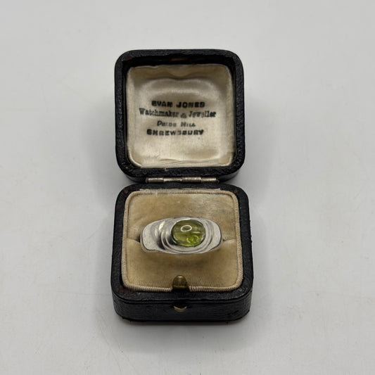 Silver Peridot Chunky Ring