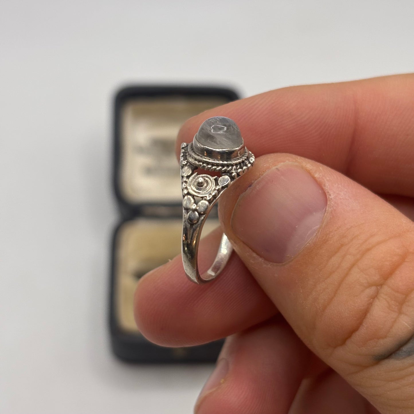 Silver Moonstone Ring