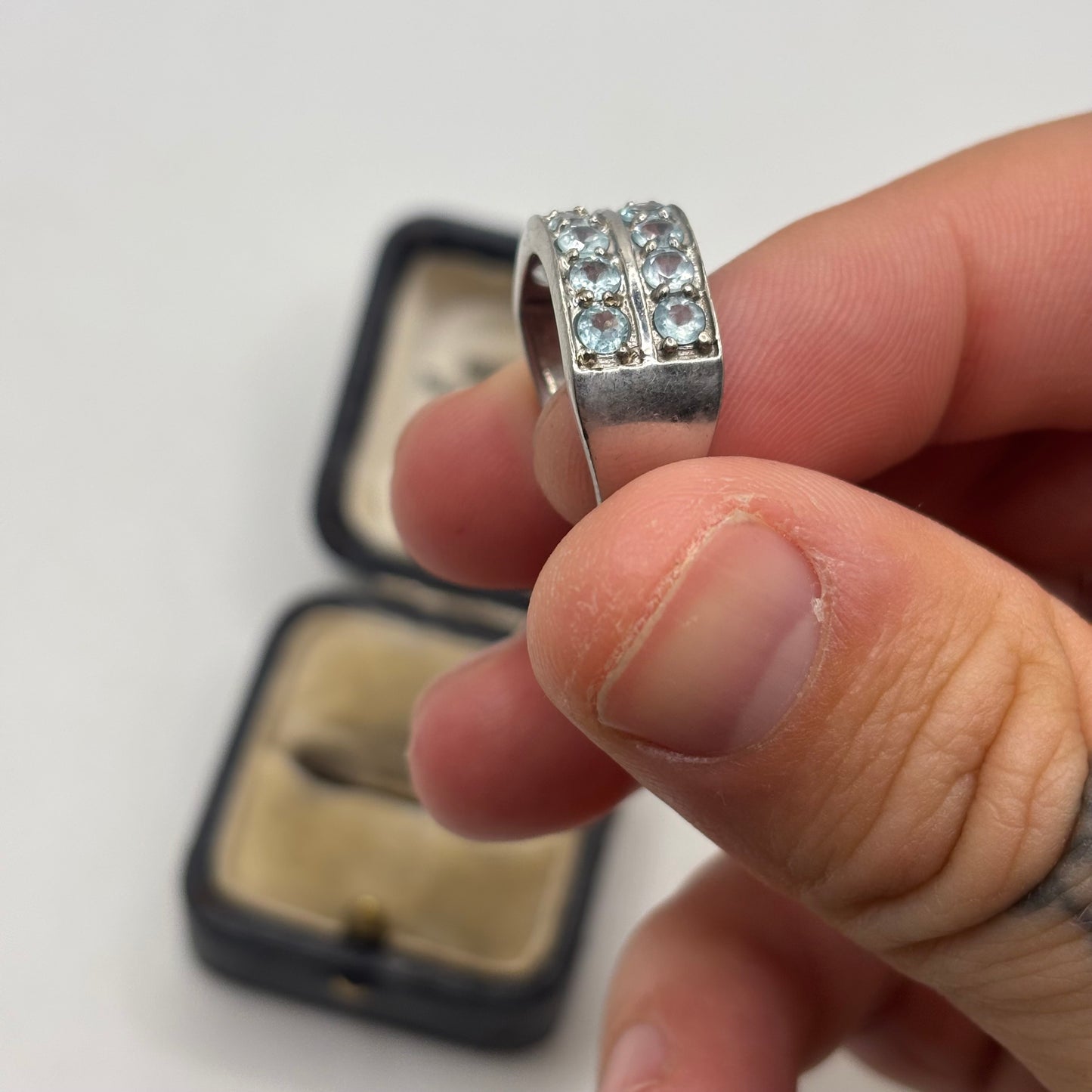 Silver Blue Topaz Ring (O)