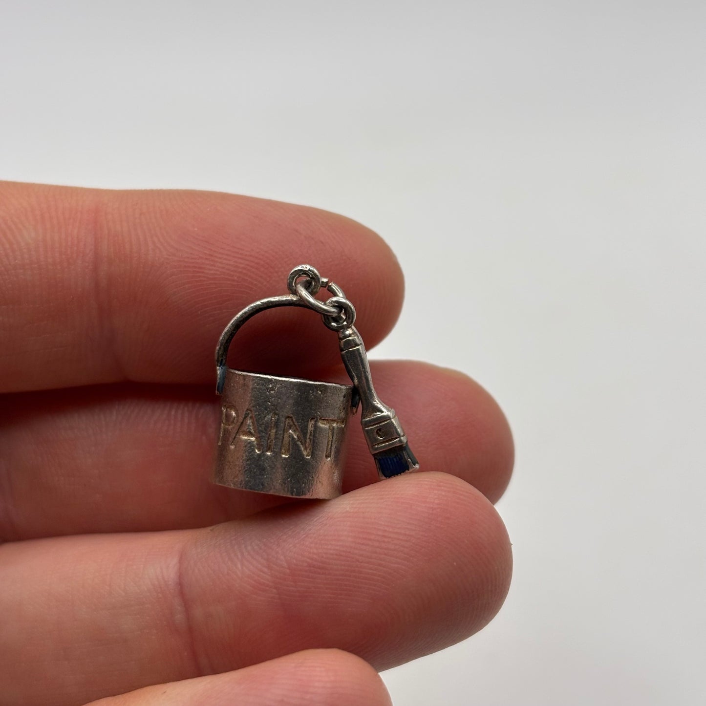 Silver Paint Bucket Charm / Pendant