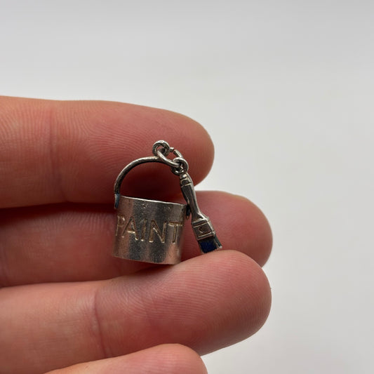Silver Paint Bucket Charm / Pendant