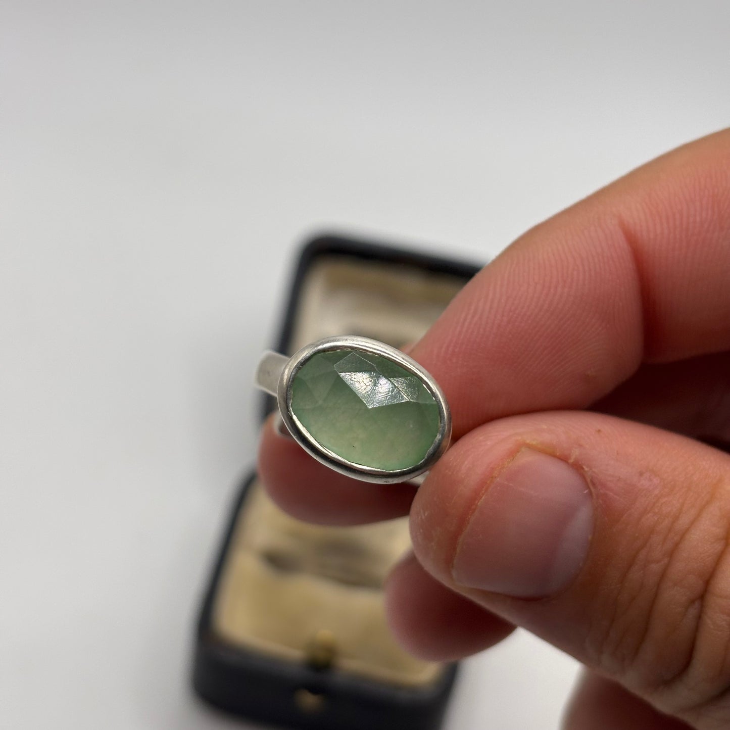 Silver Heavy Aventurine Ring (S)