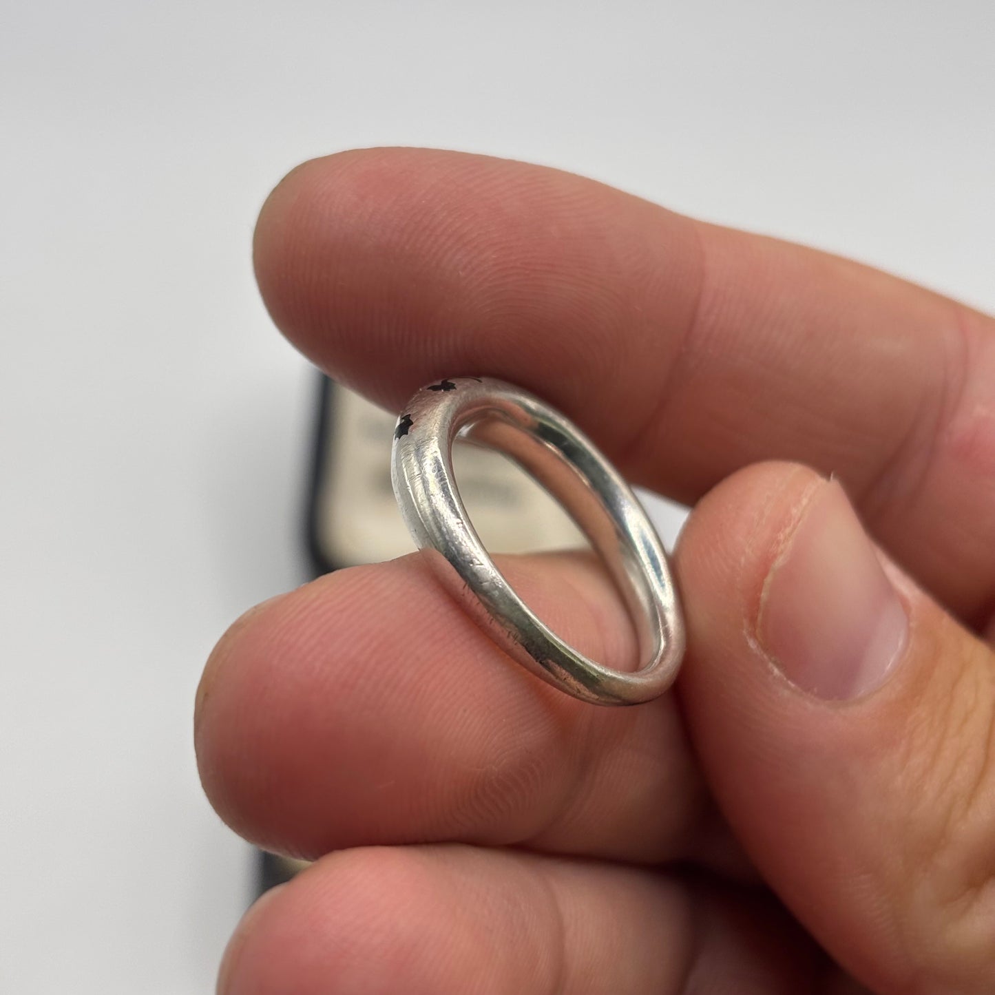 Silver Onyx Rose Inlayed Ring (P)