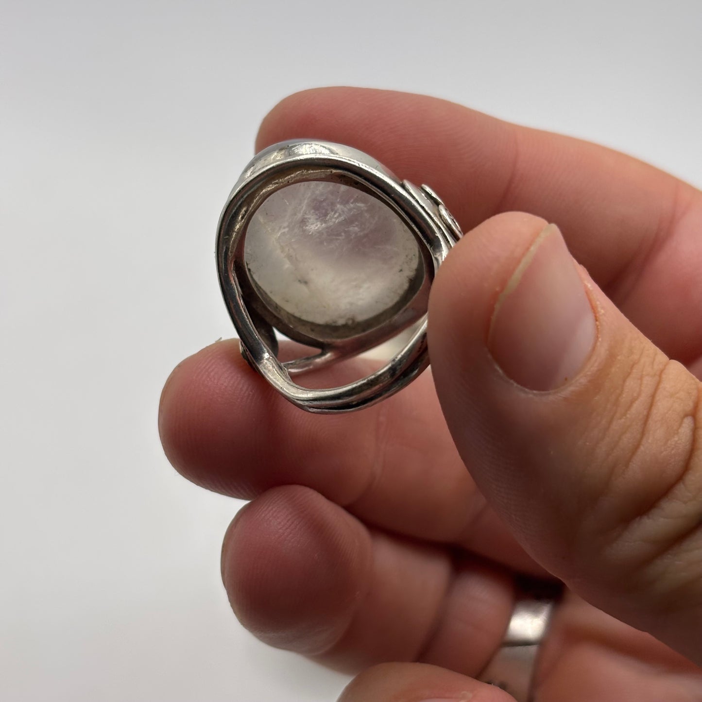 Silver Large Moonstone Ring (Q)