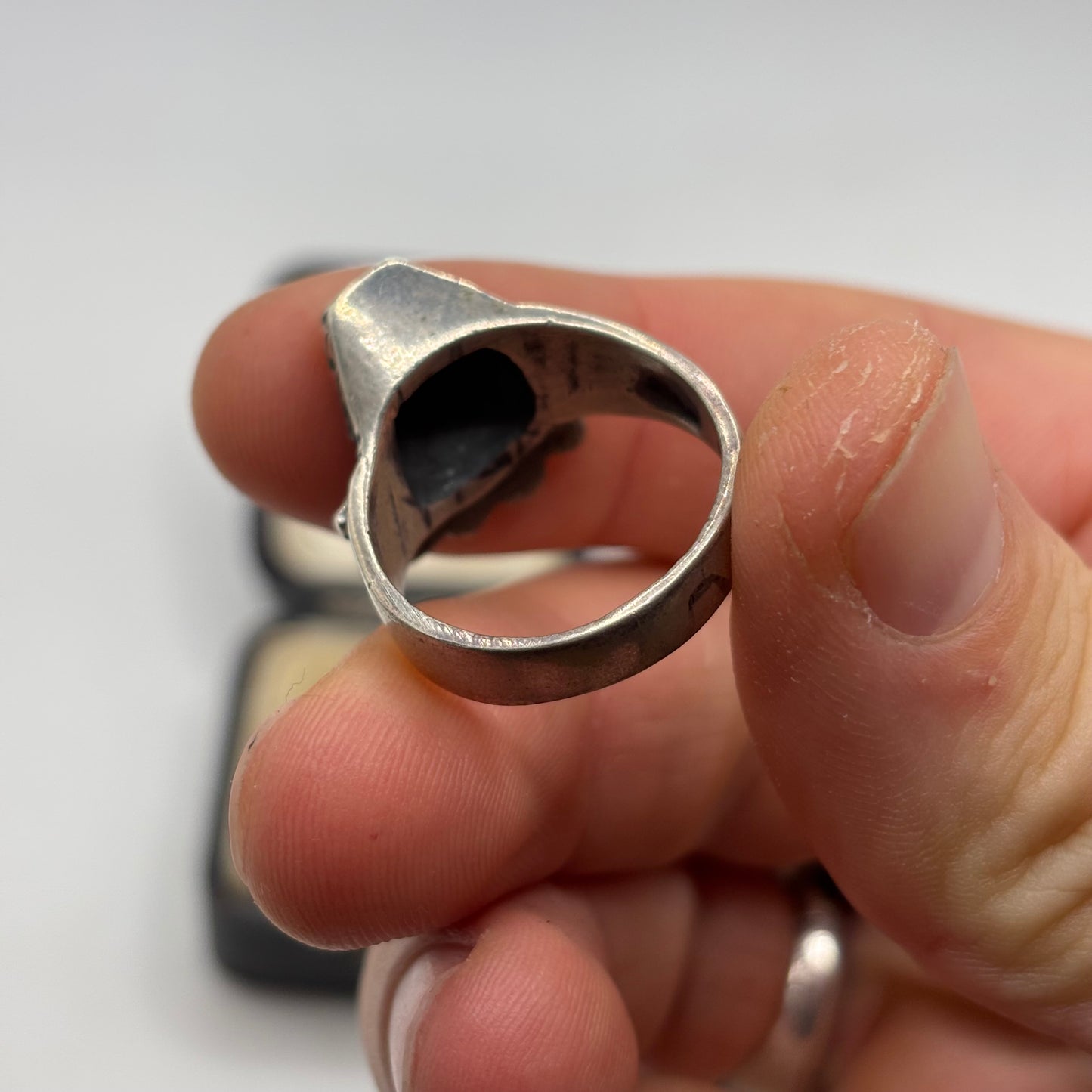 Silver Heavy Mayan God Ring