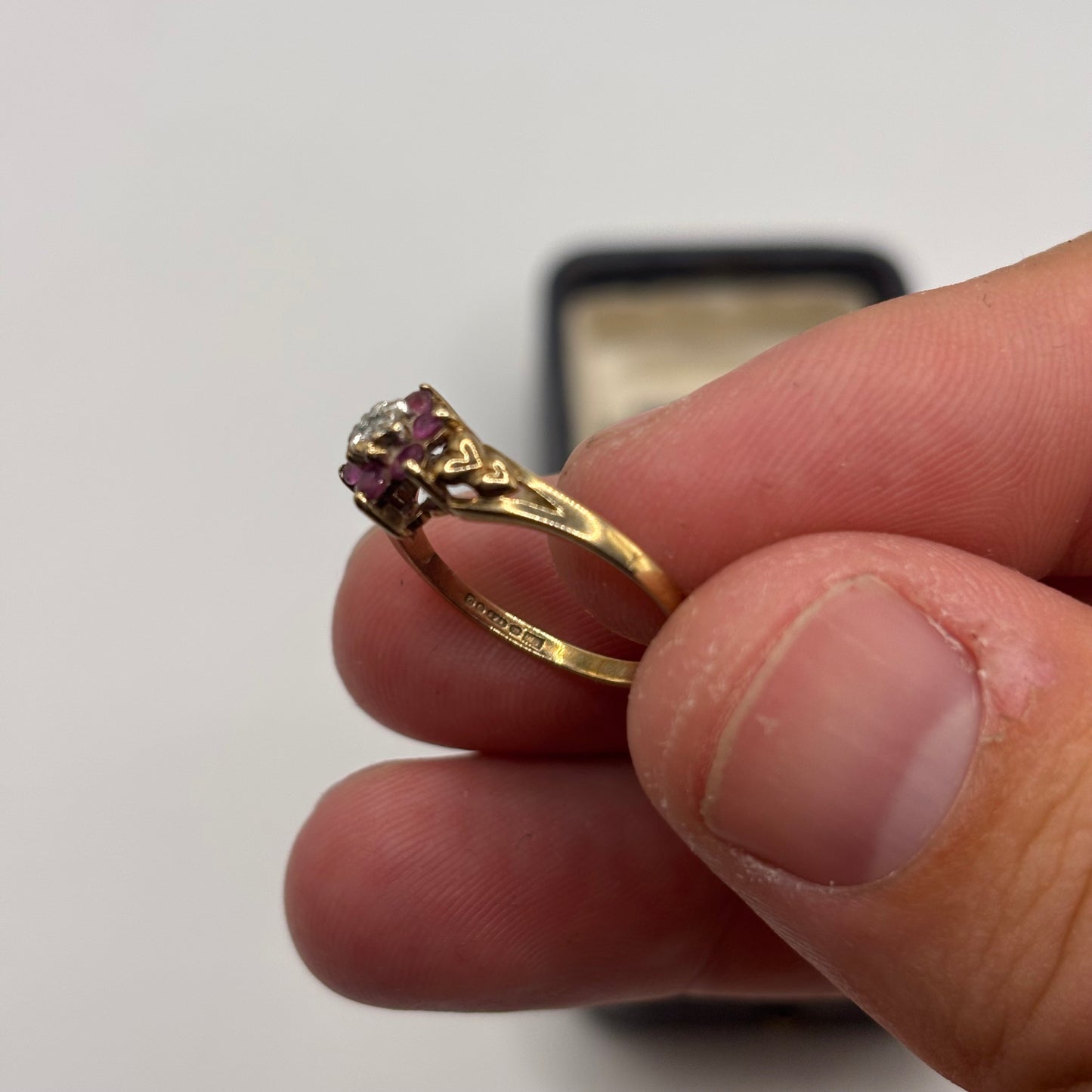 9ct Gold Ruby & Diamond Ring (L)