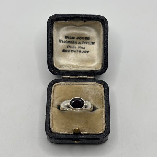 Silver Garnet Ring