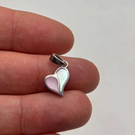 Silver Pearl Heart Pendant