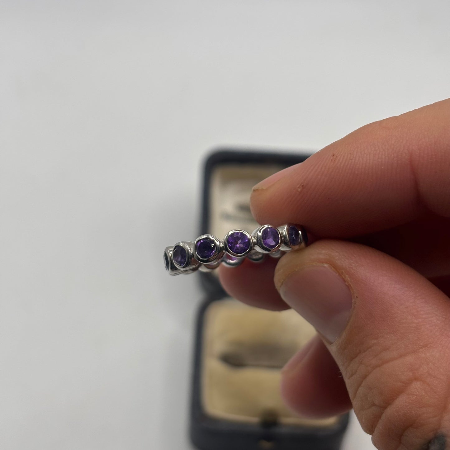Silver Amethyst Band Ring