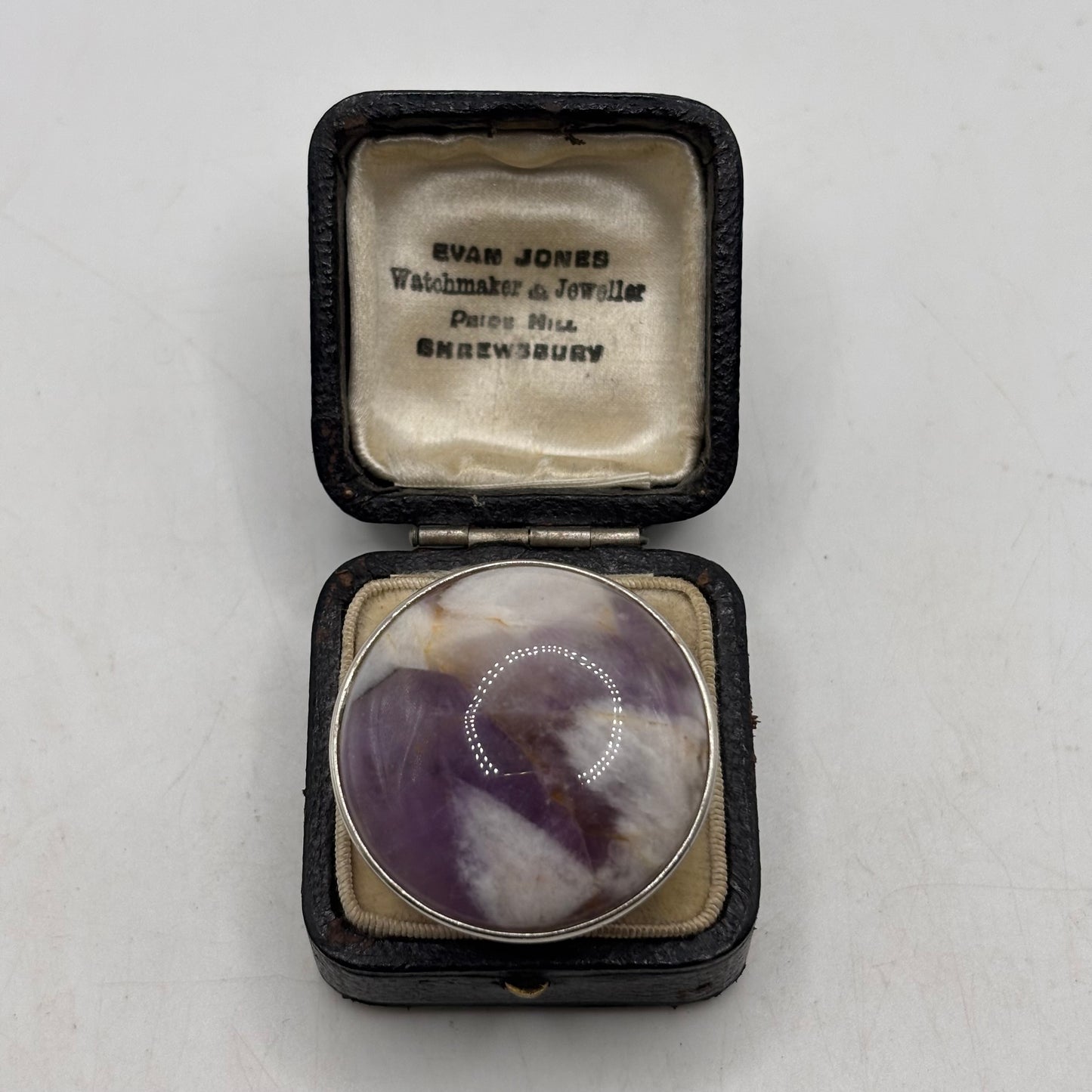 Silver Amethyst Disc Ring (M)