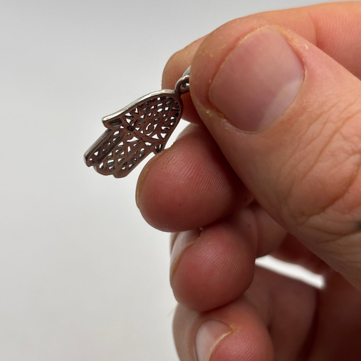 Silver Hamsa Hand Pendant
