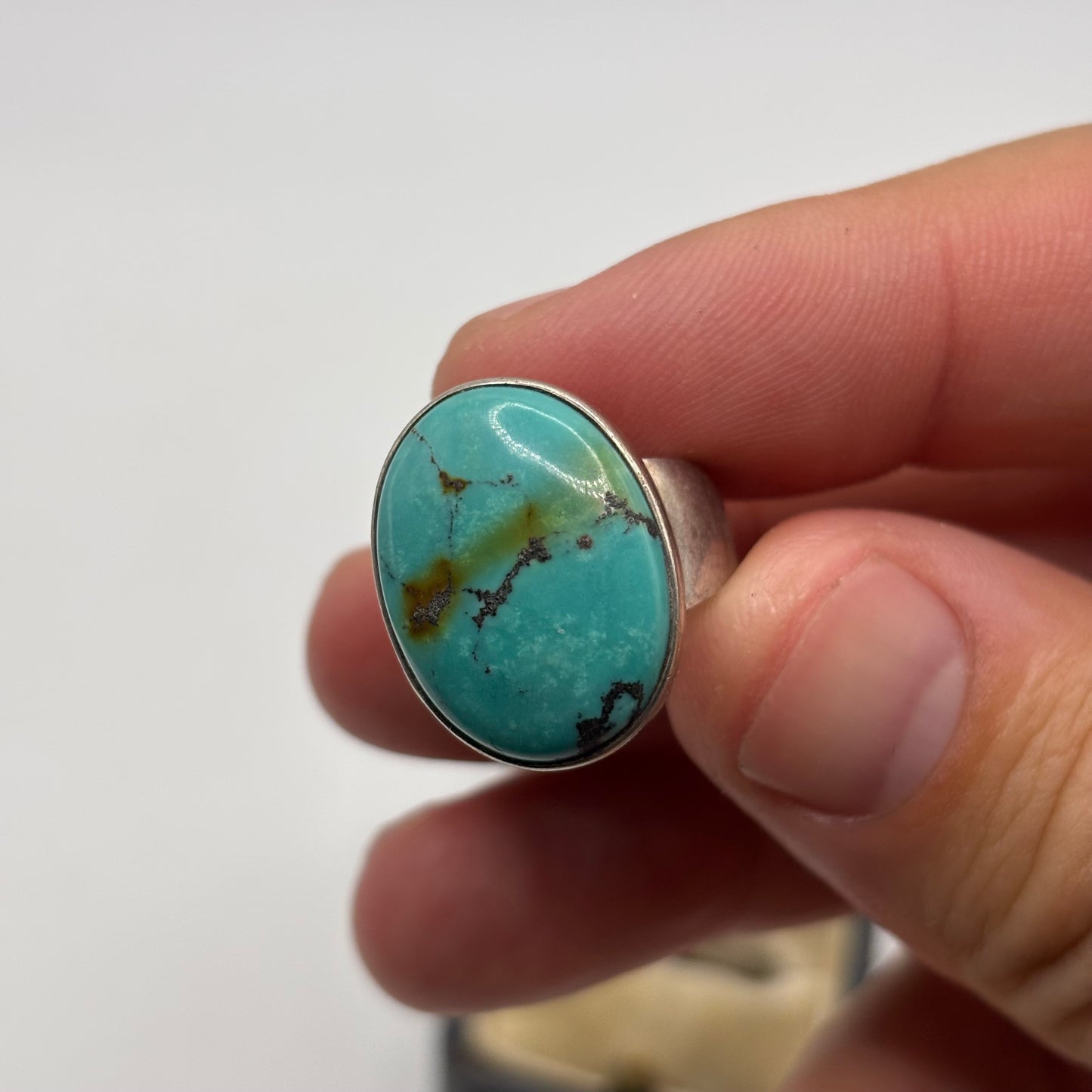 Silver Turquoise Chunky Ring (M)