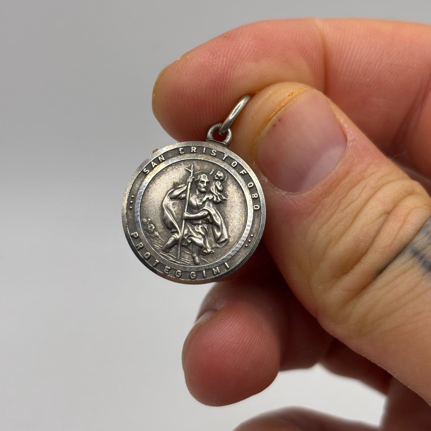 Silver Vintage St Christopher Pendant
