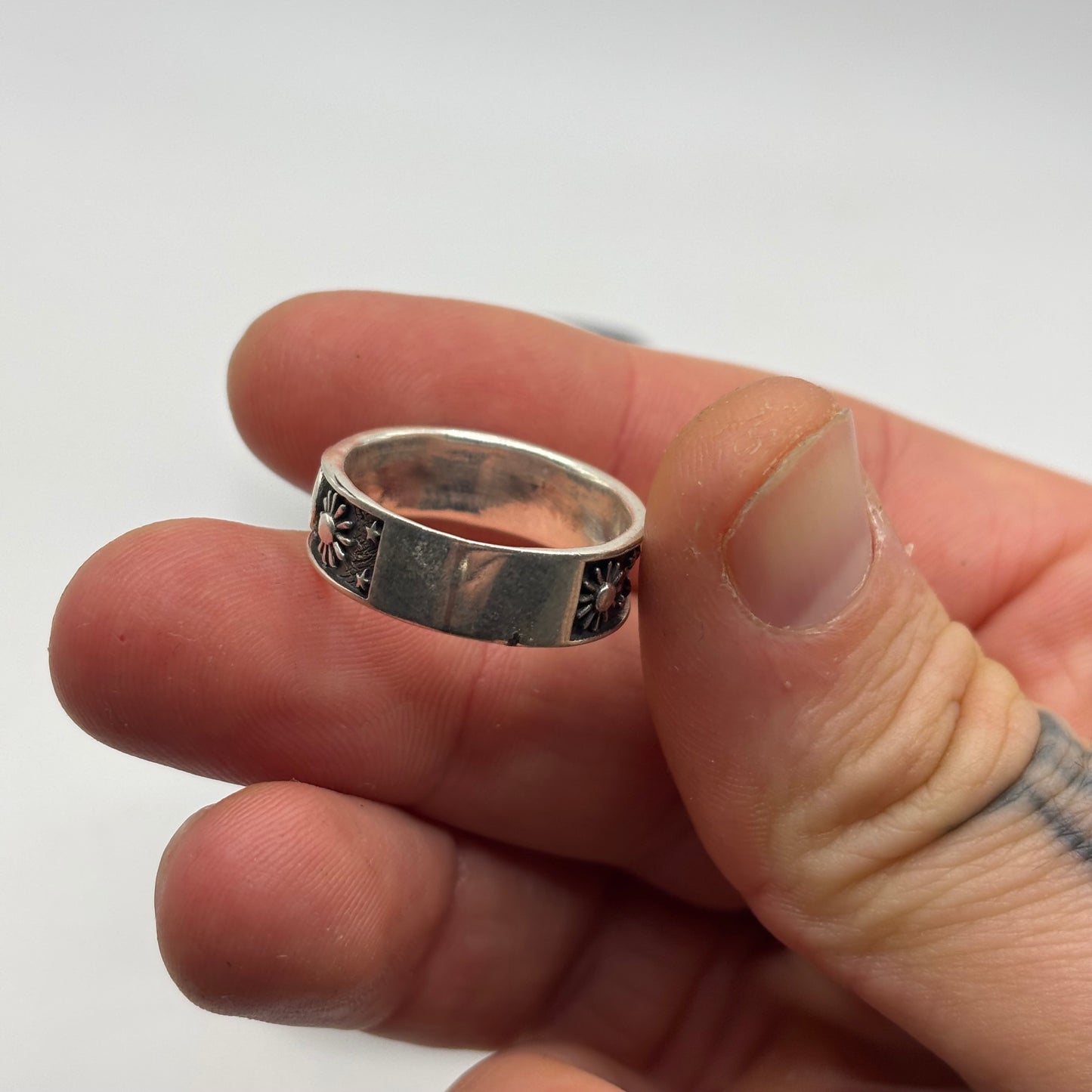 Silver Moon & Star Ring