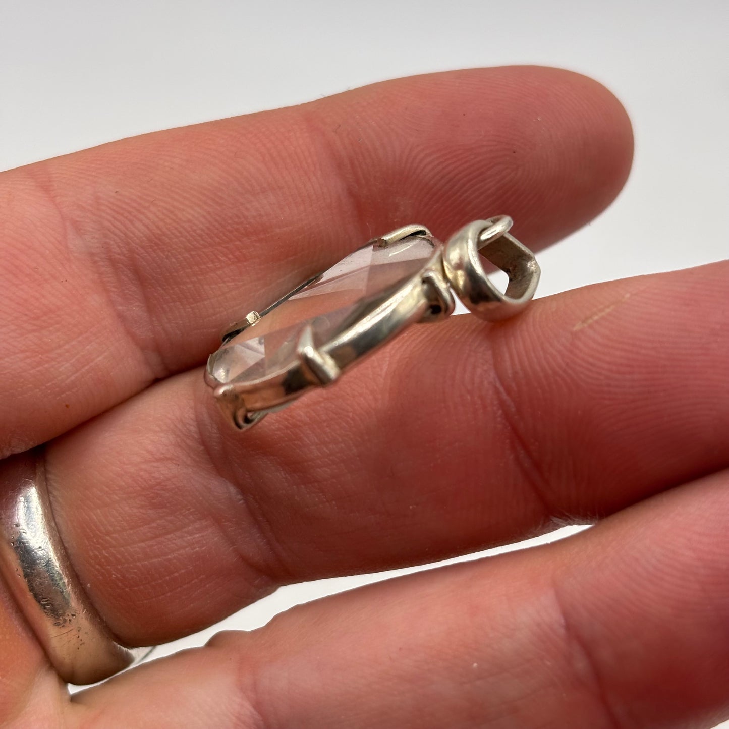 Silver Faceted Quartz Pendant