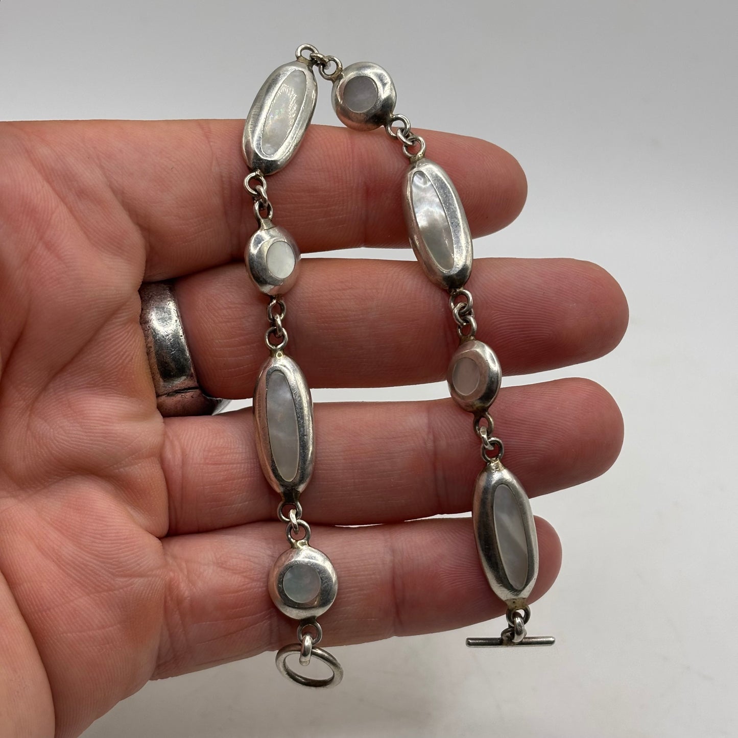 Silver 8” Pearl Bracelet