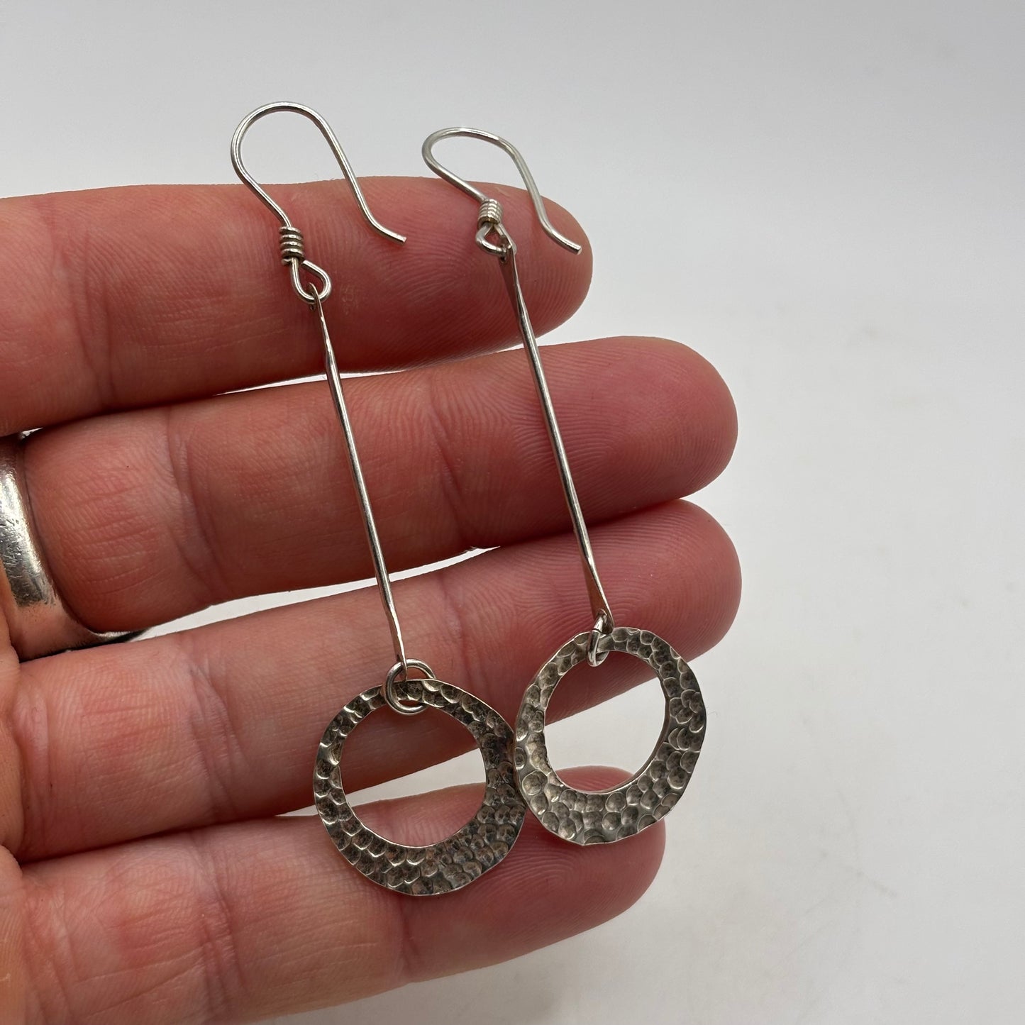 Silver Long Unusual Earrings