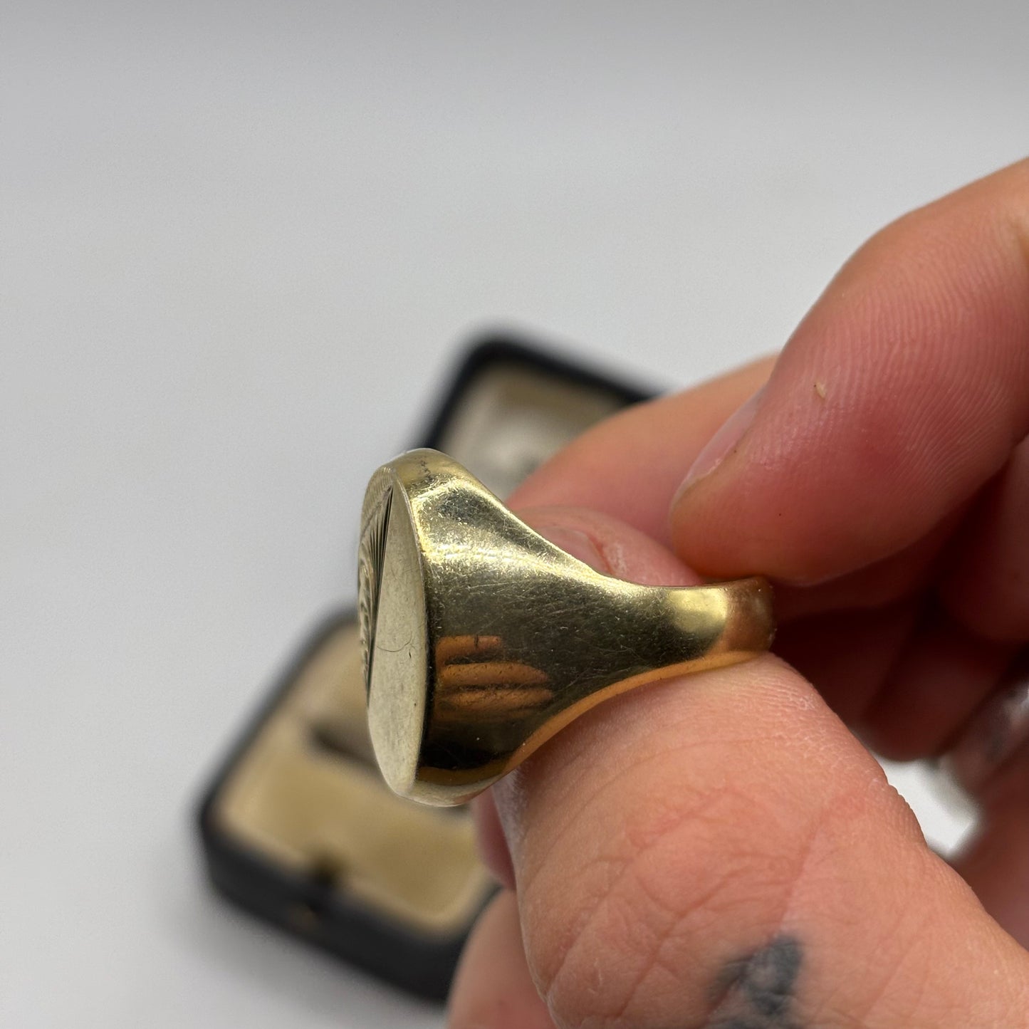 Silver Gold On Silver Vintage Signet Ring