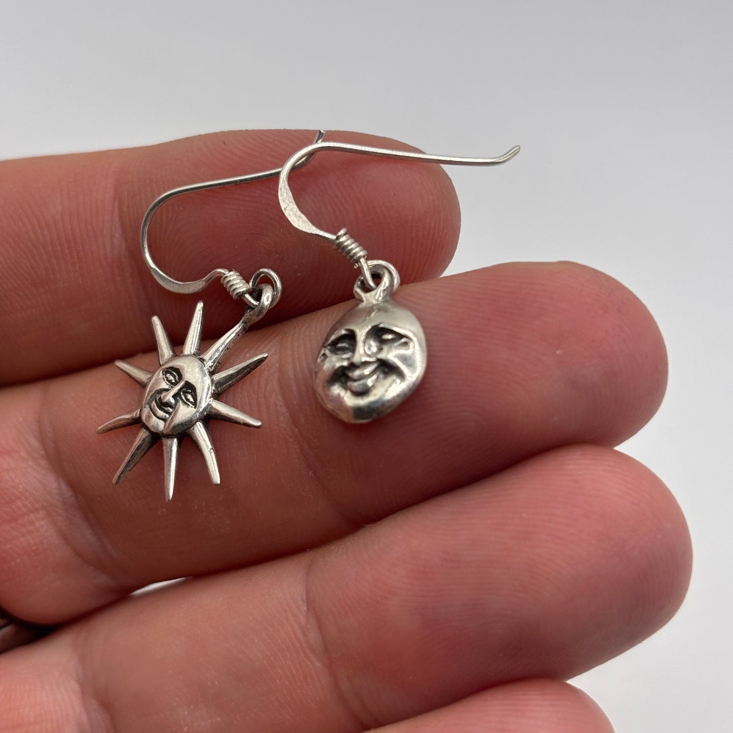 Silver Moon & Sun Earrings