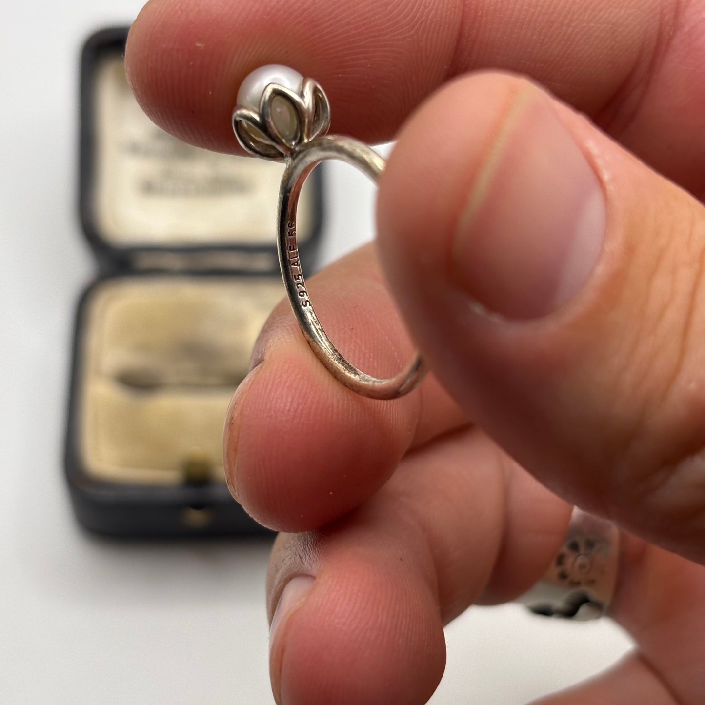 Silver Pandora Pearl Ring (P)