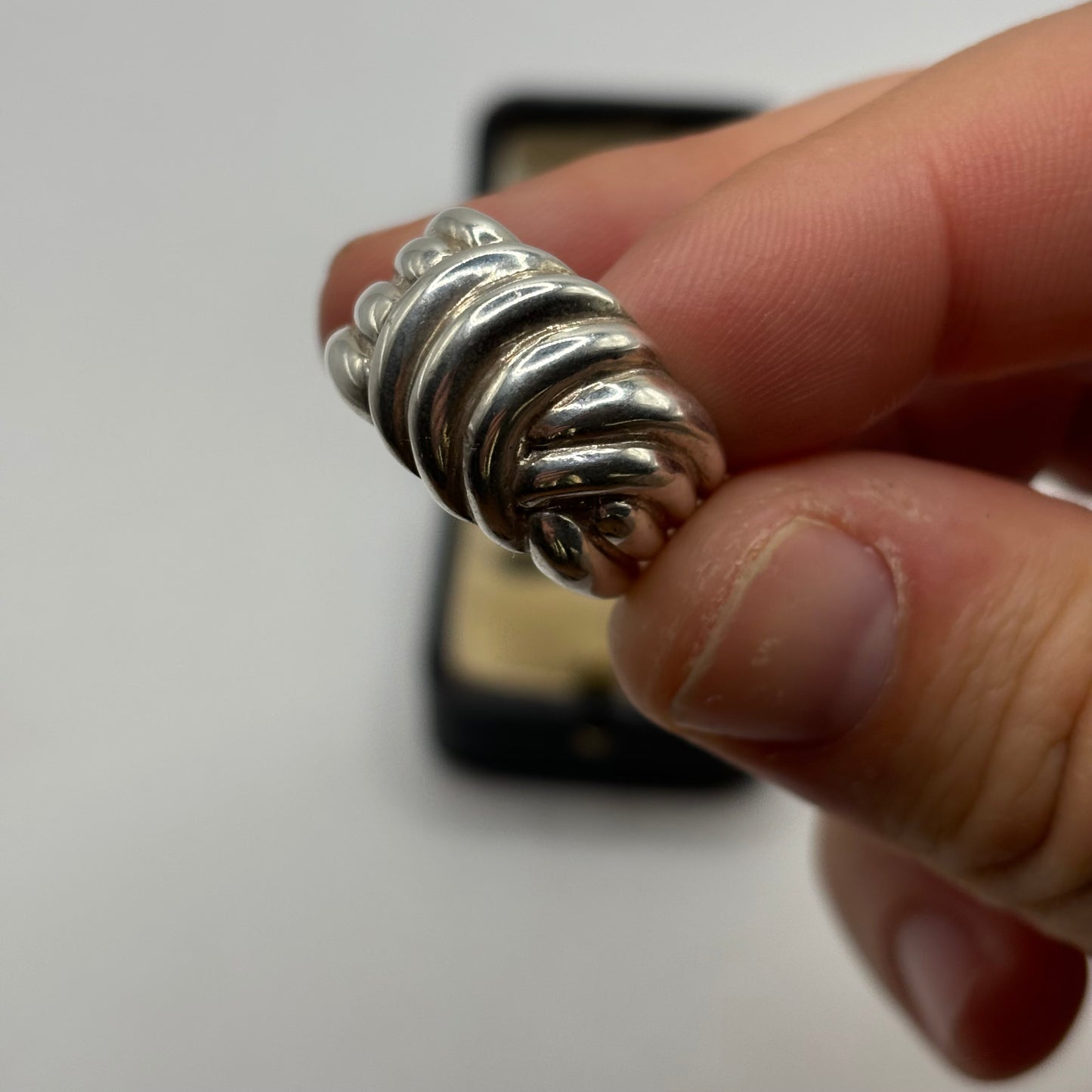 Abstract Silver Band Ring