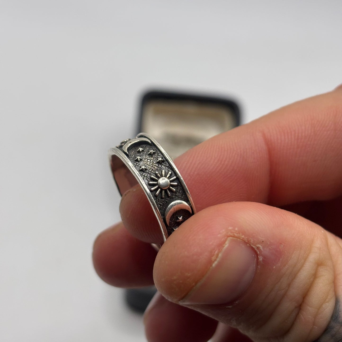 Silver Moon & Star Ring