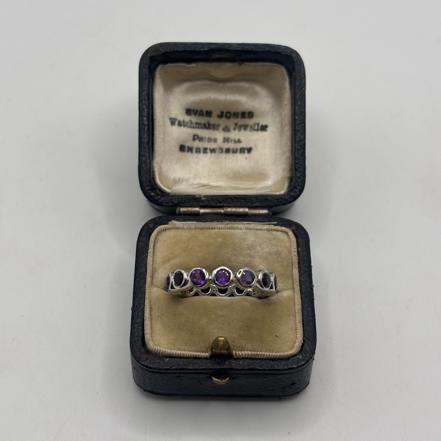Silver Amethyst Band Ring