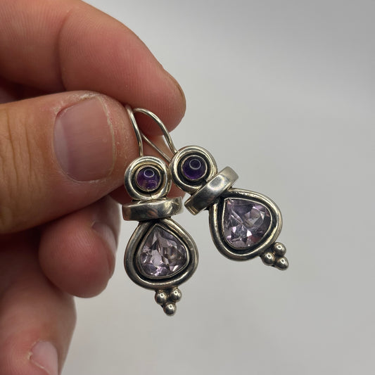 Silver Amethyst Earrings