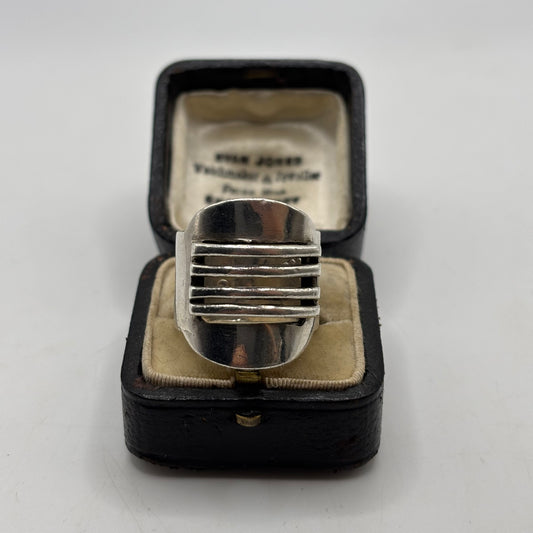 Silver Modernist Band Ring