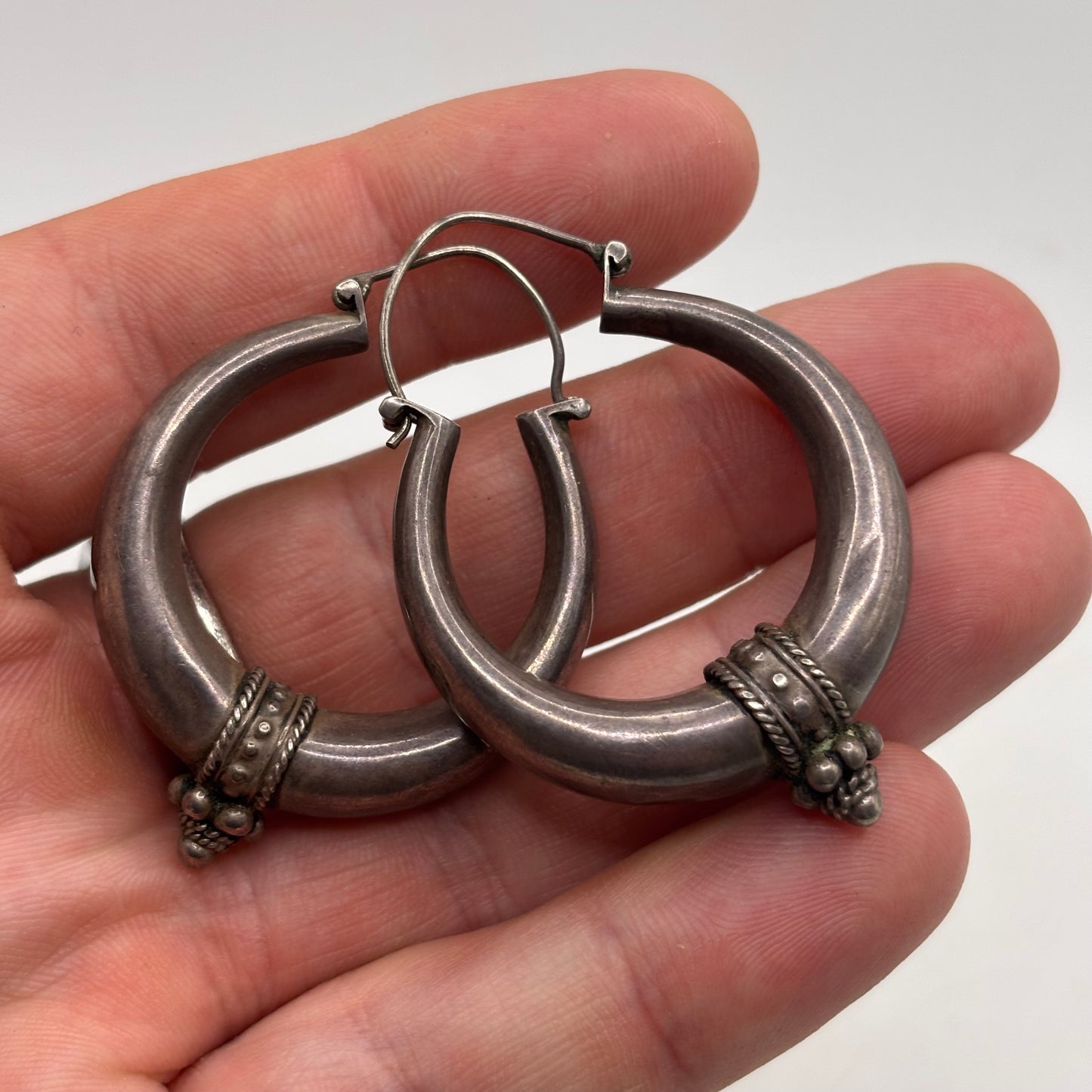 Silver Large Boho Hoops (50mm)