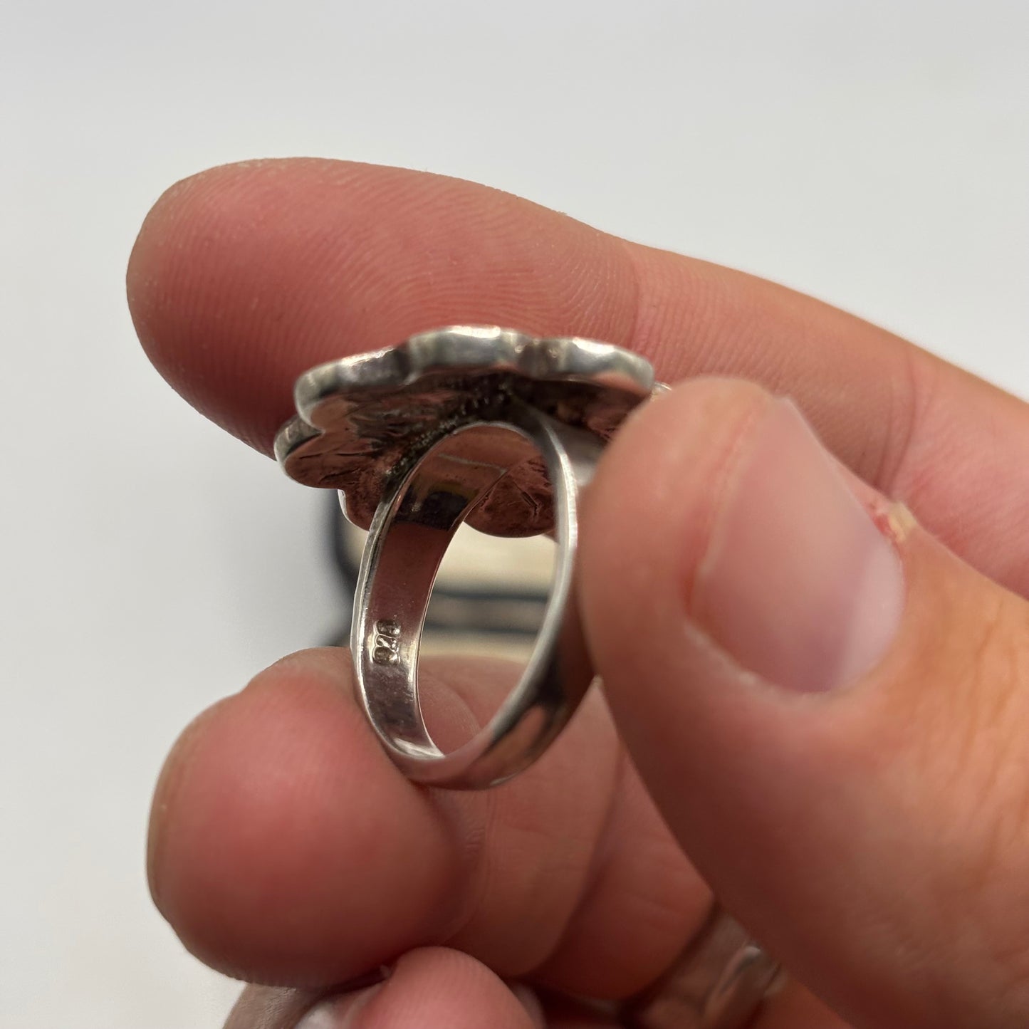 Silver Pearl Flower Ring (O)