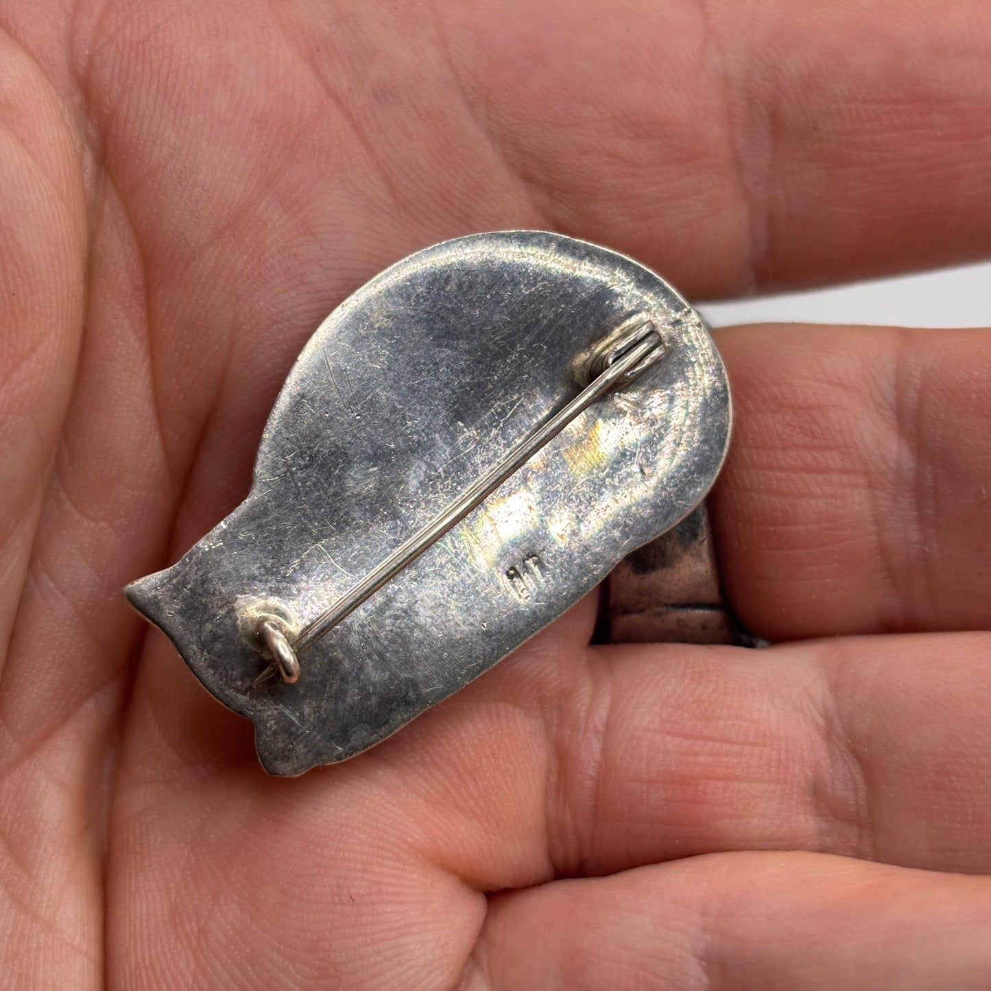 Silver Cat Brooch