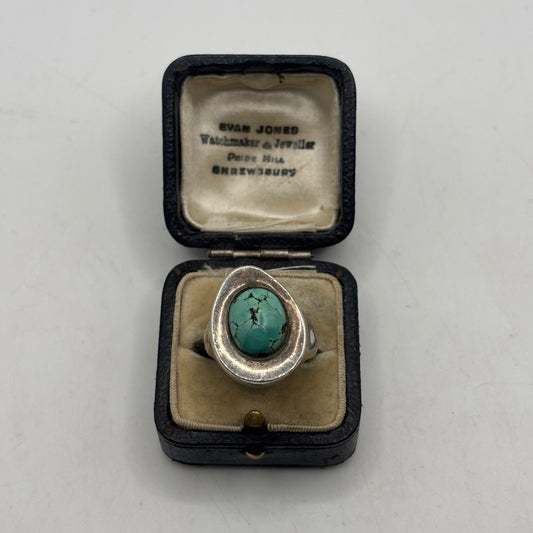 Silver Heavy Turquoise Ring (P)