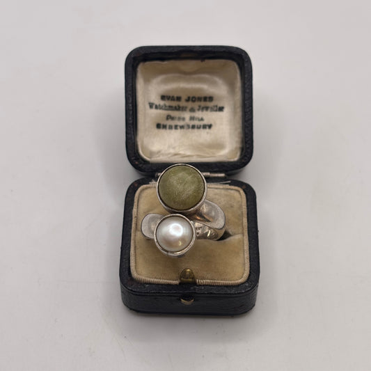 Silver Chunky Designer Pearl Ring