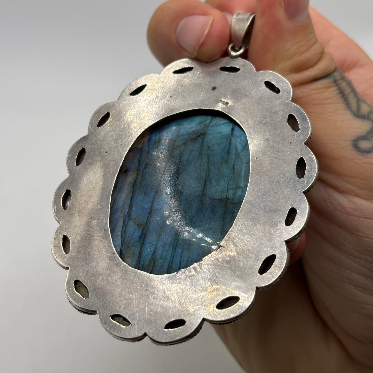 Incredible Huge Labradorite Pendant