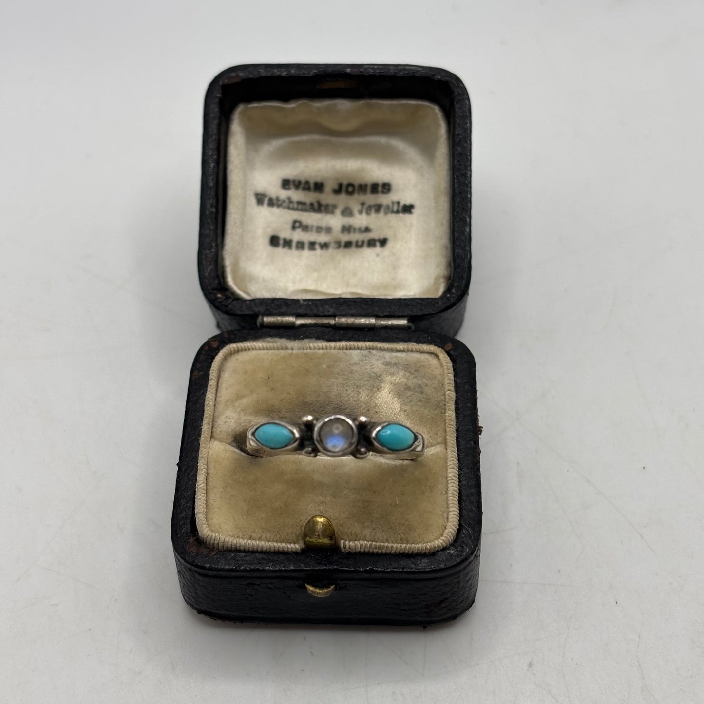 Silver Turquoise & Moonstone Ring (U)