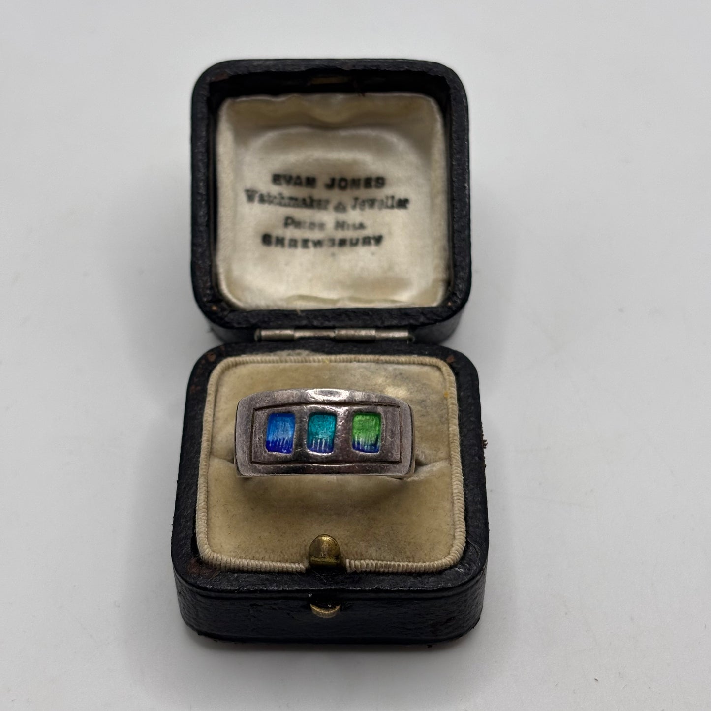Silver Designer Enamel Band Ring (R 1/2)