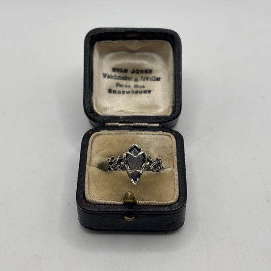 Silver Labradorite Coffin Ring