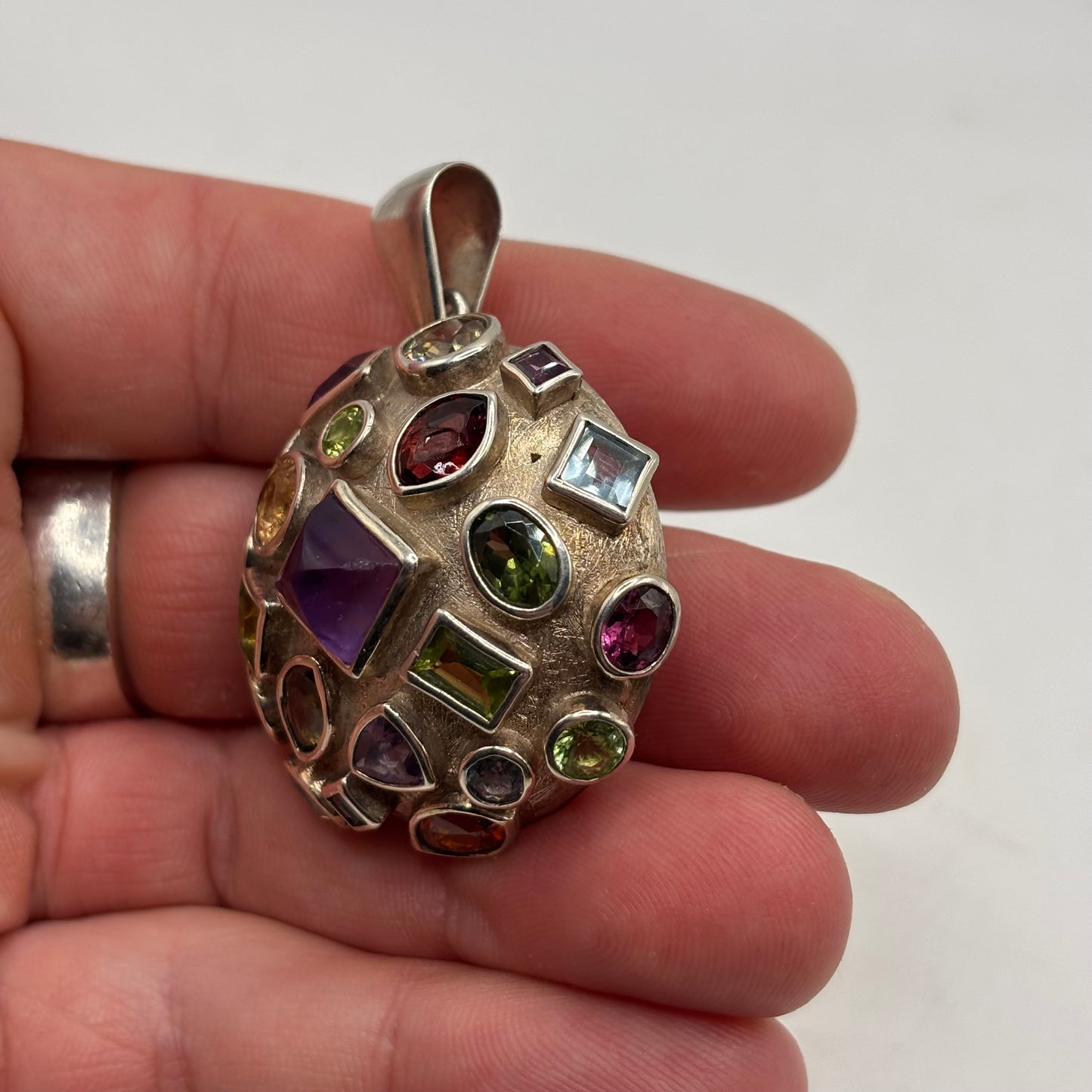 Silver Incredible Mixed Gem Pendant