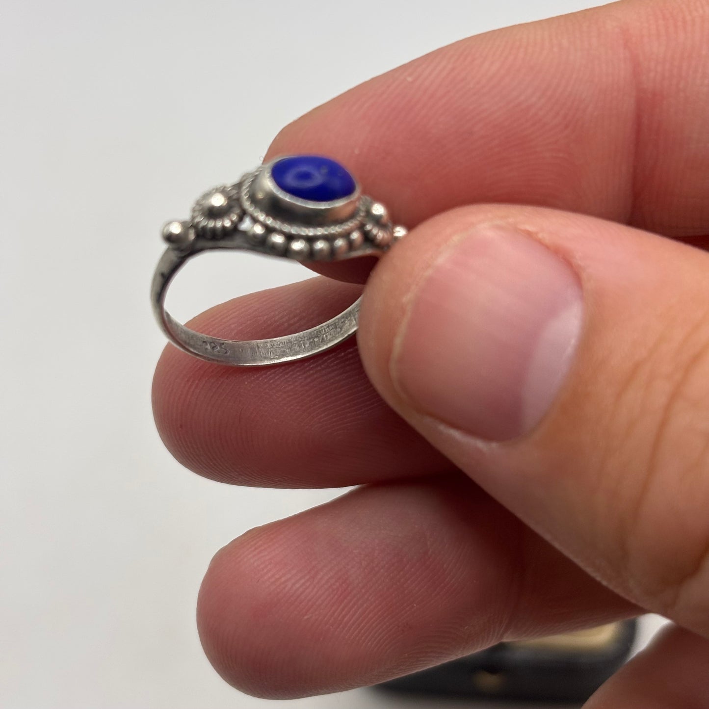 Silver Lapis Ring (L)