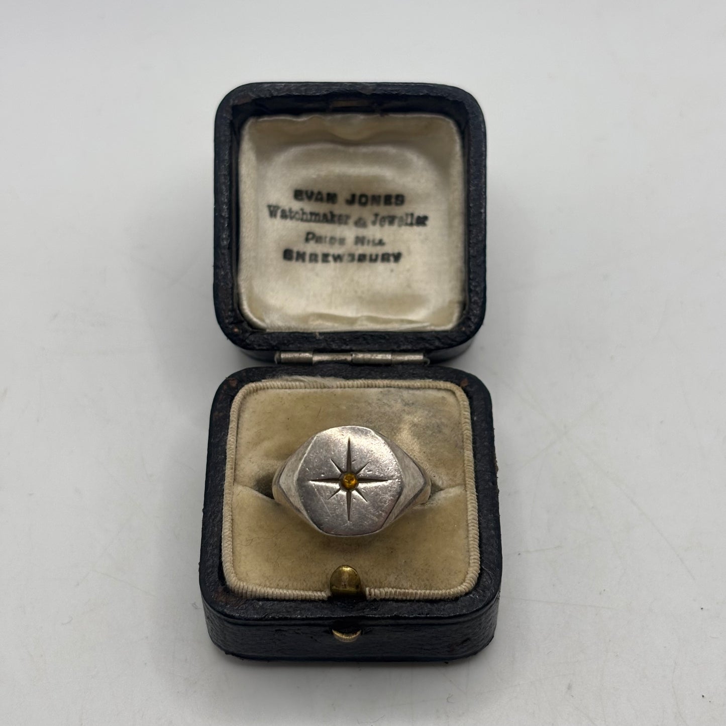 Silver Citrine Signet Ring (O)
