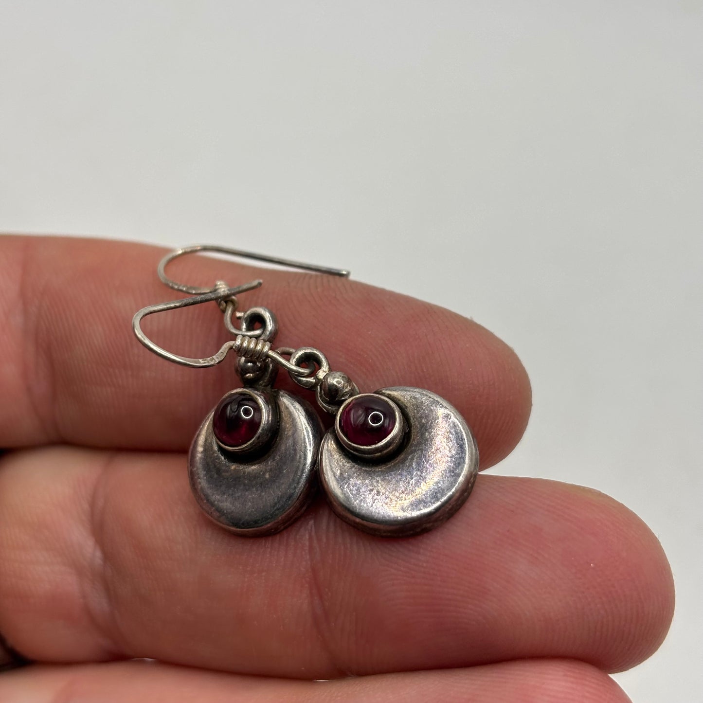 Silver Garnet Earrings