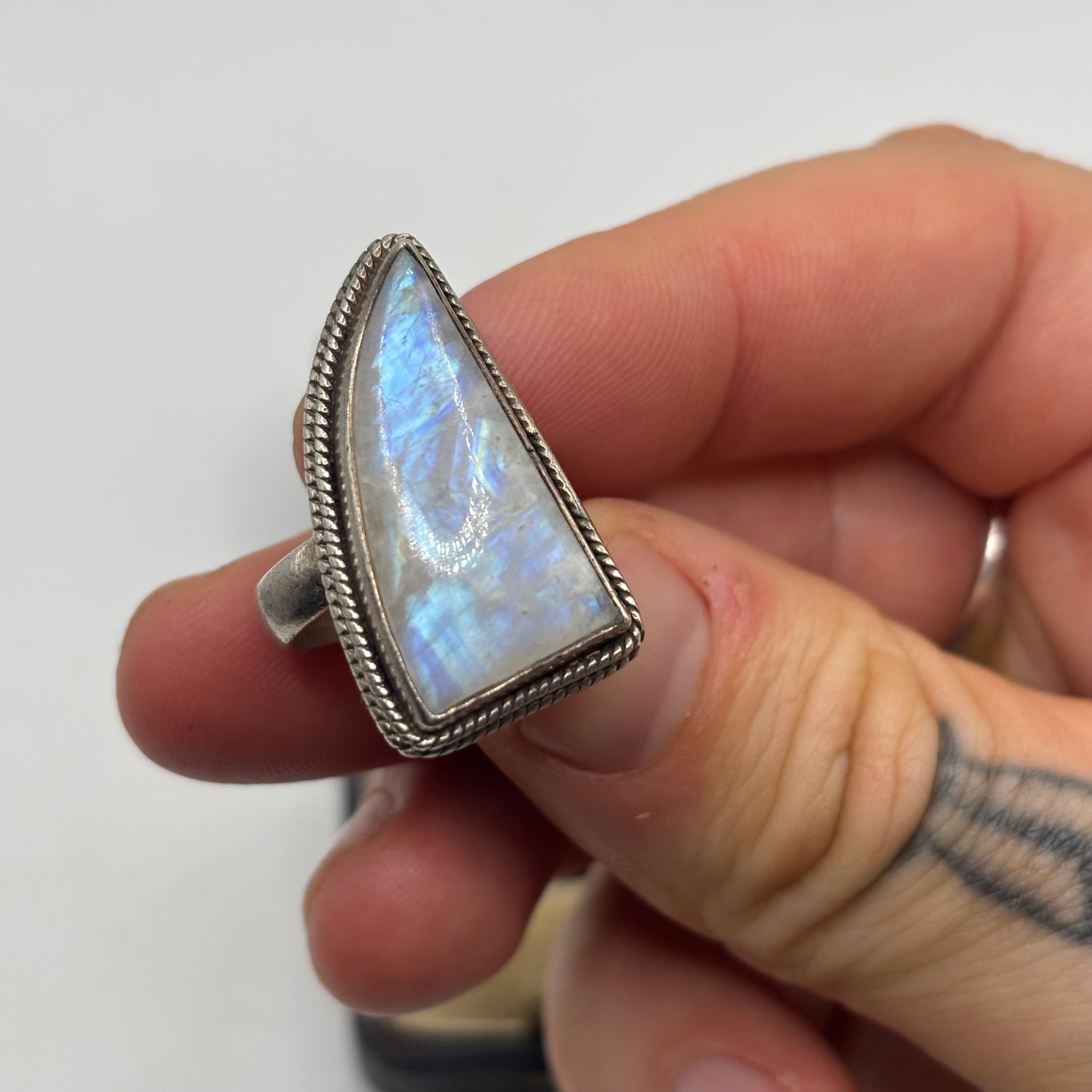 Silver Large Moonstone Ring