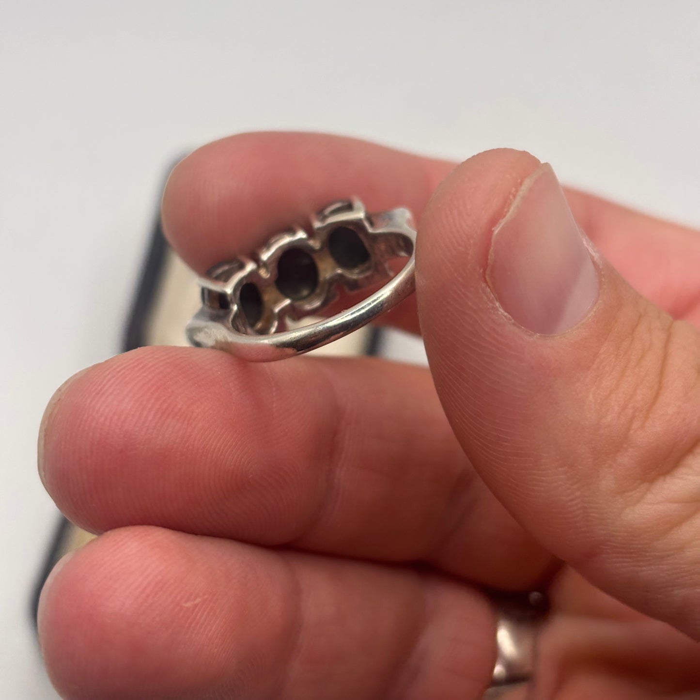 Silver Hematite Trilogy Ring (N)