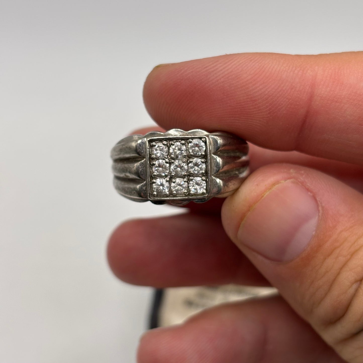 Silver CZ Signet Ring (Y)