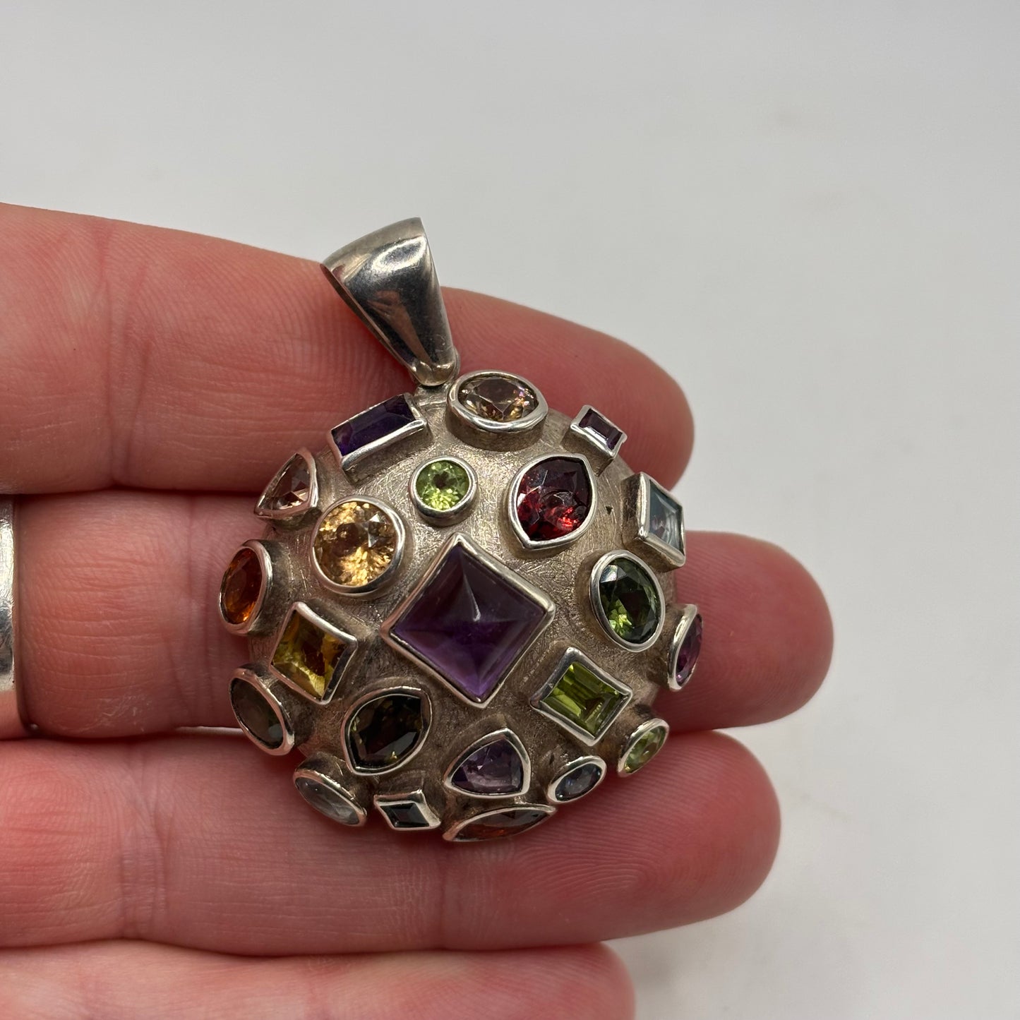 Silver Incredible Mixed Gem Pendant